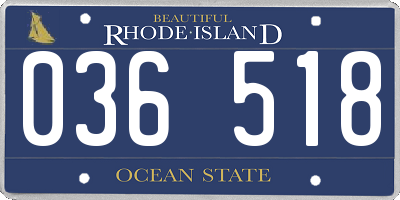 RI license plate 036518