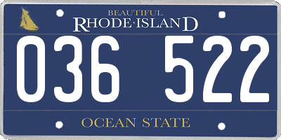 RI license plate 036522