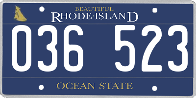RI license plate 036523