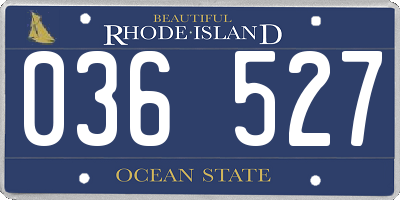 RI license plate 036527