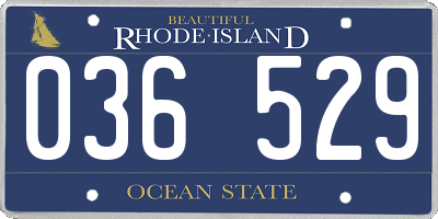 RI license plate 036529