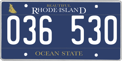 RI license plate 036530