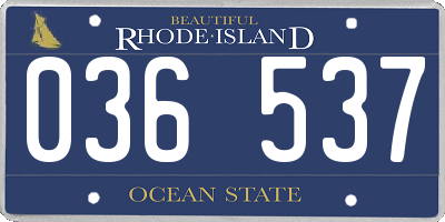 RI license plate 036537