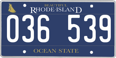 RI license plate 036539