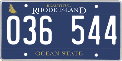 RI license plate 036544