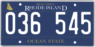 RI license plate 036545