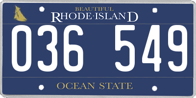 RI license plate 036549