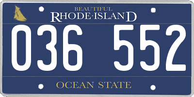RI license plate 036552