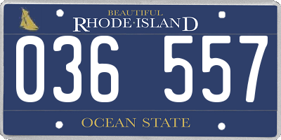 RI license plate 036557