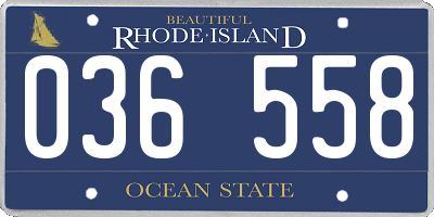 RI license plate 036558