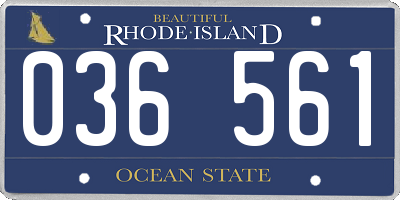 RI license plate 036561
