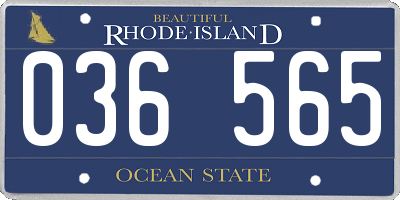 RI license plate 036565