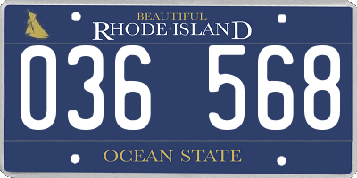 RI license plate 036568