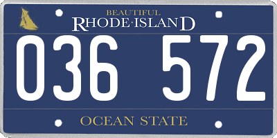 RI license plate 036572