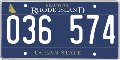 RI license plate 036574
