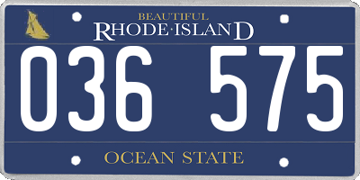 RI license plate 036575