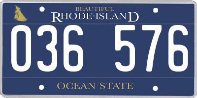 RI license plate 036576
