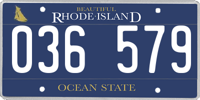 RI license plate 036579