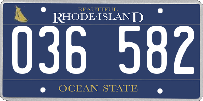 RI license plate 036582