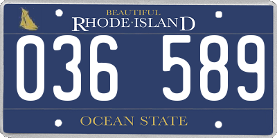 RI license plate 036589
