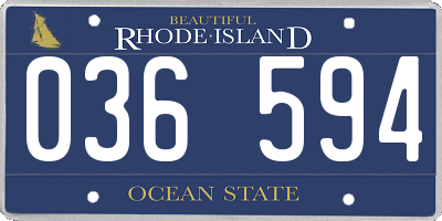RI license plate 036594