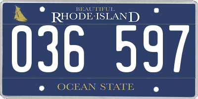 RI license plate 036597