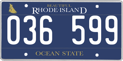 RI license plate 036599