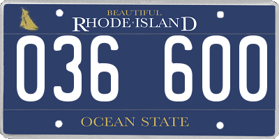 RI license plate 036600