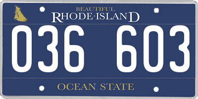 RI license plate 036603