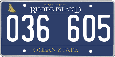 RI license plate 036605