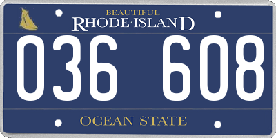 RI license plate 036608