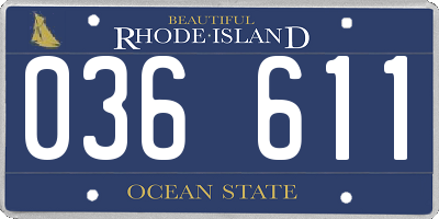 RI license plate 036611