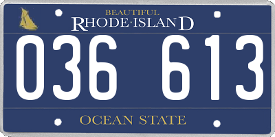 RI license plate 036613