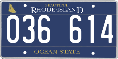 RI license plate 036614
