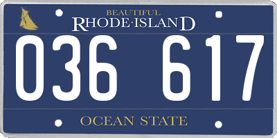 RI license plate 036617