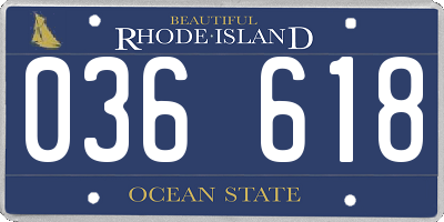 RI license plate 036618