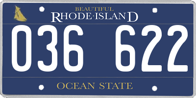 RI license plate 036622