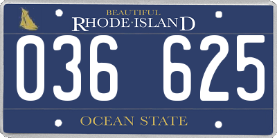 RI license plate 036625