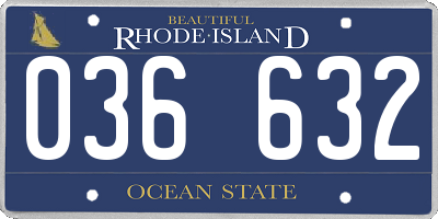 RI license plate 036632