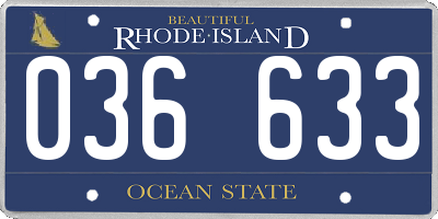 RI license plate 036633