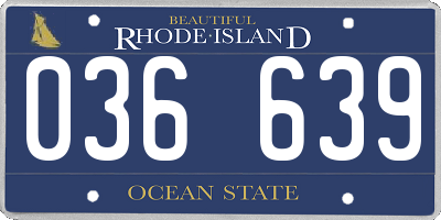 RI license plate 036639