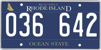 RI license plate 036642