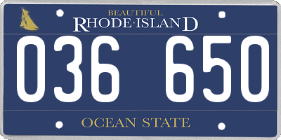 RI license plate 036650