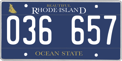 RI license plate 036657