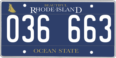 RI license plate 036663
