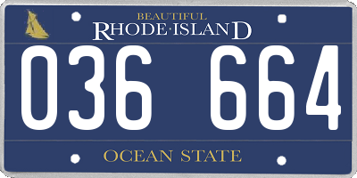 RI license plate 036664