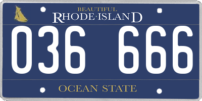 RI license plate 036666