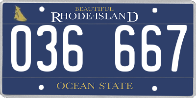 RI license plate 036667