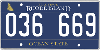 RI license plate 036669