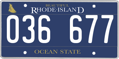 RI license plate 036677